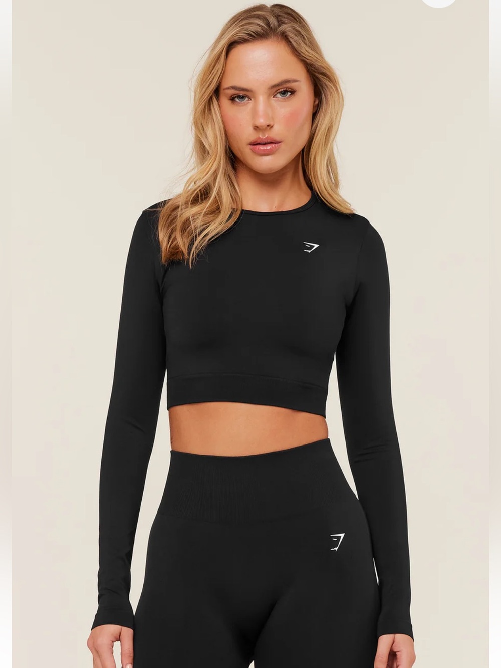 Never Worn Black Long Sleeve Crop Top